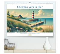 Chemins vers la mer (Calendrier mural 2026 DIN A2 vertical) calendrier de bureau: Découvrez la beauté tranquille des plages, des pontons et de la mer à chaque saison.