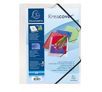 Exacompta – Cartella 3 lembi Kreacover A4 24x32cm PP 1,5 cm elastico angolare trasparente