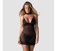 Chemise sexy minimal con ferretto, perizoma e choker Donarella Obsessive