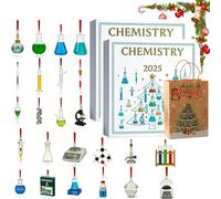 Chemistry Advent Calendar 2025, 24 Day Science Ornaments Christmas Countdown Calendar 2025, 2D Acrylic Chemistry Set Pendant, for Teacher, Student & Science Lover Gift (2PCS)