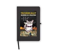 Chemistry Funny Alcohol is a Solution Notebook, pagine bianche, copertina in ecopelle, agenda, diario, quaderno di lavoro