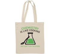 Chemistry is Like Cooking Just Don't Lick The Spoon - Borsa tote in cotone naturale, colore: Bianco