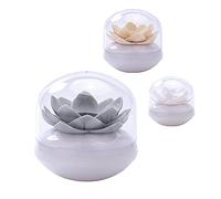 Chemlliy Confezione da 3 organizer per cotton fioc a forma di fiore di loto, porta cotton fioc Q-Tips, porta stuzzicadenti