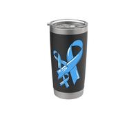 Chemo combattente blu chiaro del nastro di consapevolezza del cancro della prostata Bicchiere termico in acciaio inox doppia parete