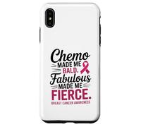 Chemo Made Me Bald Fabulous Made Me Fierce Breast Cancer Custodia per iPhone XS Max