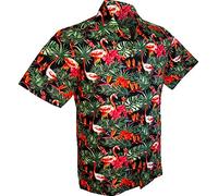 Chenaski - Camicia a maniche corte Flamingos in The Jungle Black