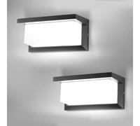 CHENBEN Applique da parete esterno,6500 K 18 W luce esterna, IP65 impermeabile lampada esterna, alluminio luce LED esterna per decorazione giardino, terrazza, veranda, patio, garage, 2 pezzi