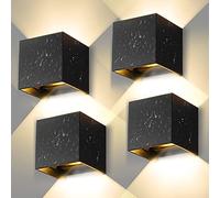 CHENBEN Applique Esterno Impermeabile,Applique Da Parete Esterno Luce Calda,Luci Esterne Da Parete 12W Bassa Energia,Giardino, Patio, Vano Scale, Bagno, Camera Da Letto, Balcone, Cucina (4 Pezzi)