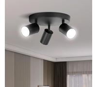 CHENBEN Faretti Led Soffitto Regolabile,Faretti a Led Per Interni Nero Moderno,Lampadario Faretti 3 Interfacce Gu10,Escluse Le Lampadine,Adatto Per Camera Da Letto, Soggiorno, Corridoio