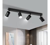 CHENBEN Faretti Led Soffitto Regolabile,Faretti a Led Per Interni Nero Moderno,Lampadario Faretti 4 Interfacce Gu10,Escluse Le Lampadine,Adatto Per Camera Da Letto, Soggiorno, Corridoio