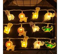 CHENBOOW Catena luminosa,Lucine Led Decorative 3m,Striscia Luminosa,Ghirlanda Luminosa Cameretta,Luci a LED,Bianco Caldo Animali da Safari,per Camerette dei Bambini