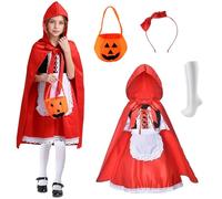 CHENBOOW Mantello con Cappuccio,Vestito Costume da Cappuccetto,Cappuccetto Rosso Costume,Vestito Carnevale,Vestiti Halloween,per Carnevale,Carnevali e Feste a Tema,Halloween