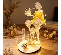 CHENBOOW Regalo di Compleanno per Donne,Regalo di Denaro Compleanno 30,Regali per Il 30° Compleanno Donna,con Catena Luminosa a LED,Cartello in Legno,per Compleanno,Decorazione da Tavolo