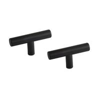 CHENCHEN96 2 Pezzi Maniglie per Mobili da Bagno Pomelli per Cassetti a Forma di Ponte Maniglie per Armadi in Lega di Alluminio Maniglie per Mobile Portabottiglie nero Opaco con Viti (Single Hole)