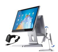 CHENCOO Registratori di cassa elettronici, PC touch screen da 15'', regolazione multi-angolo + con trasmissione vocale, 2 GB di RAM e 32 GB di memoria su disco rigido,A