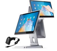 CHENCOO Registratori di cassa elettronici, registratori di cassa per punti vendita, regolazione multi-angolo, schermo principale da 15,6 pollici + schermo ospite da 11,6 pollici,A