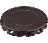 Chencunquangod Base rotonda per vaso retrò, base rotonda in legno massello per vaso, pietre preziose, acquari, teiera (12 cm)