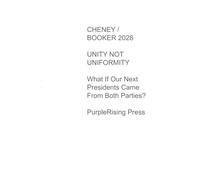 Cheney/Booker 2028: Unity Not Uniformity: What If Our Next Presidents Came from Both Parties?