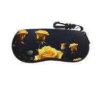 chenfandi Bella rosa gialla occhiali caso, occhiali portatile custodia morbida, #Sunglass caso con chiusura a cerniera, adatto per uomini e donne.