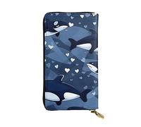 chenfandi Blue Killer Whale Portafoglio, Portafoglio con cerniera da donna, Portafoglio lungo da donna, Portafoglio organizer multi-carta, Portafoglio && Clutch, Nero , Taglia unica