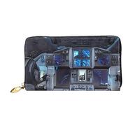 chenfandi Cabin of the Future, portafoglio con cerniera, portafoglio di grande capacità, portafoglio lungo, portafoglio organizer multi-carte, unisex, Nero , Taglia unica