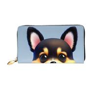 chenfandi Card Love Fancy Puppy Portafoglio con cerniera, portafoglio multi-card organizer, &&& grande capacità, 7,48 x 4,13 pollici (circa 19 x 10,5 cm), Nero , Taglia unica