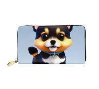 chenfandi Card Love Fancy Puppy Wallet, portafoglio con cerniera, portafoglio grande capacità, portafoglio lungo, portafoglio organizer multi-carte, portafoglio unisex, Nero , Taglia unica