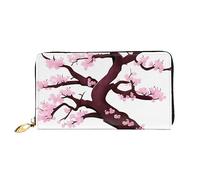 chenfandi Cherry Blossoms Tree Wallet, portafoglio con cerniera, portafoglio grande capacità, portafoglio lungo, portafoglio organizer multi-card, && unisex, Nero , Taglia unica