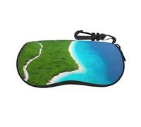 chenfandi Custodia morbida per occhiali da sole con un'isola nell'oceano, custodia morbida per occhiali da sole con chiusura a cerniera, adatta per uomini e donne.