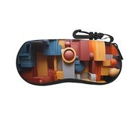 chenfandi Custodia per occhiali da vista colorata Cube Space con design soft-shell, adatta per la maggior parte degli occhiali, unisex.