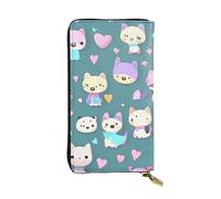 chenfandi Cute Little Fox Portafoglio, Portafoglio con cerniera da donna, Portafoglio lungo da donna, Portafoglio organizer multi-card, Portafoglio && Clutch, Nero , Taglia unica