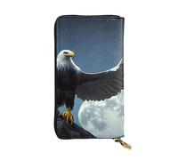 chenfandi Eagle Under The Stars Portafoglio, Portafoglio con cerniera da donna, Portafoglio lungo da donna, Portafoglio organizer multi-card, portafoglio && Clutch, Nero , Taglia unica