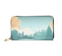 chenfandi Fallen Leaves On A Tranquil Lake Portafoglio, Portafoglio con cerniera, Portafoglio multi-Card Organizzatore, &&&Grande Capacità, 7,48x4,13 pollici (circa 19 x 10,5 cm), Nero , Taglia unica