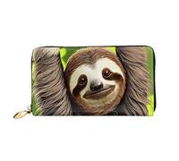 chenfandi Grazioso portafoglio con bradipo, portafoglio con cerniera, portafoglio di grande capacità, portafoglio lungo, portafoglio organizer multi-carte, && unisex, Nero , Taglia unica