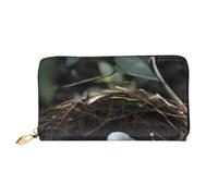 chenfandi Little Bird Nest Portafoglio, portafoglio con cerniera, organizer multi-card, grande capacità, 7,48 x 4,13 pollici (circa 19 x 10,5 cm), Nero , Taglia unica