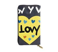 chenfandi Love You with All My Heart Portafoglio, Portafoglio con cerniera da donna, Portafoglio lungo da donna, Portafoglio organizer multi-card, Portafoglio && Clutch, Nero , Taglia unica