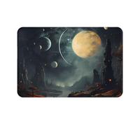 chenfandi Moon, tappetino con stelle e pianeti, 40 x 60 cm, antiscivolo, adatto per camera da letto, bagno, soggiorno, ecc.