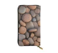 chenfandi Pebbles in The Beach Portafoglio, Portafoglio con cerniera da donna, Portafoglio lungo da donna, Portafoglio organizer multi-card, Portafoglio && Clutch, Nero , Taglia unica