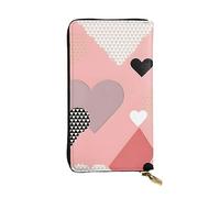 chenfandi Portafoglio astratto con grafico d'amore, portafoglio con cerniera da donna, portafoglio lungo da donna, portafoglio organizer multi-carta, portafoglio && Clutch, Nero , Taglia unica