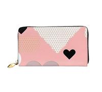 chenfandi Portafoglio astratto con grafico d'amore, portafoglio con cerniera, portafoglio organizer multi-card, grande capacità, 7,48 x 4,13 pollici (circa 19 x 10,5 cm), Nero , Taglia unica