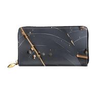 chenfandi Portafoglio con foglie di piante incantate, portafoglio con cerniera, portafoglio di grande capacità, portafoglio lungo, portafoglio organizer multi-carte, unisex, Nero , Taglia unica