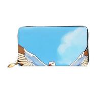 chenfandi Portafoglio con gabbiani in volo, portafoglio con cerniera, portafoglio organizer multi-card, grande capacità, 7,48 x 4,13 pollici (circa 19 x 10,5 cm), Nero , Taglia unica