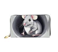 chenfandi Portafoglio con topo nel buco, portafoglio con cerniera, portafoglio di grande capacità, portafoglio lungo, portafoglio organizer multi-card, && unisex, Nero , Taglia unica