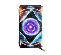 chenfandi Portafoglio Cosmic Stars, portafoglio con cerniera da donna, portafoglio lungo da donna, portafoglio organizer multi-carta, portafoglio && Clutch, Nero , Taglia unica