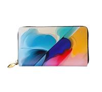 chenfandi Portafoglio rotondo con pittura ad acquerello, portafoglio con cerniera, portafoglio di grande capacità, portafoglio lungo, portafoglio organizer multi-carta, && unisex, Nero , Taglia unica