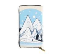 chenfandi Portafoglio Snow-Capped Mountains, Portafoglio con cerniera da donna, Portafoglio lungo da donna, Portafoglio organizer multi-card, Portafoglio && Clutch, Nero , Taglia unica