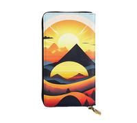 chenfandi Portafoglio Sunrise Mountain, Portafoglio con cerniera da donna, Portafoglio lungo da donna, Portafoglio organizer multi-card, portafoglio && Clutch, Nero , Taglia unica