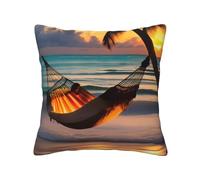 chenfandi Sunset Beach Hammock Pillow Cover, 30,5 x 30,5 cm, cuscino decorativo quadrato per divano, soggiorno, letto e decorazione della casa.