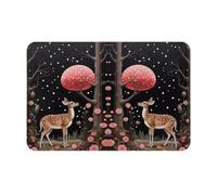 chenfandi Tappeto con cervo perduto nei fiori, 40 x 60 cm, antiscivolo, adatto per camera da letto, bagno, soggiorno, ecc.