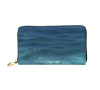 chenfandi The Deep Ocean, portafoglio con cerniera, portafoglio organizer multi-card, grande capacità, 7,48 x 4,13 pollici (circa 19 x 10,5 cm), Nero , Taglia unica